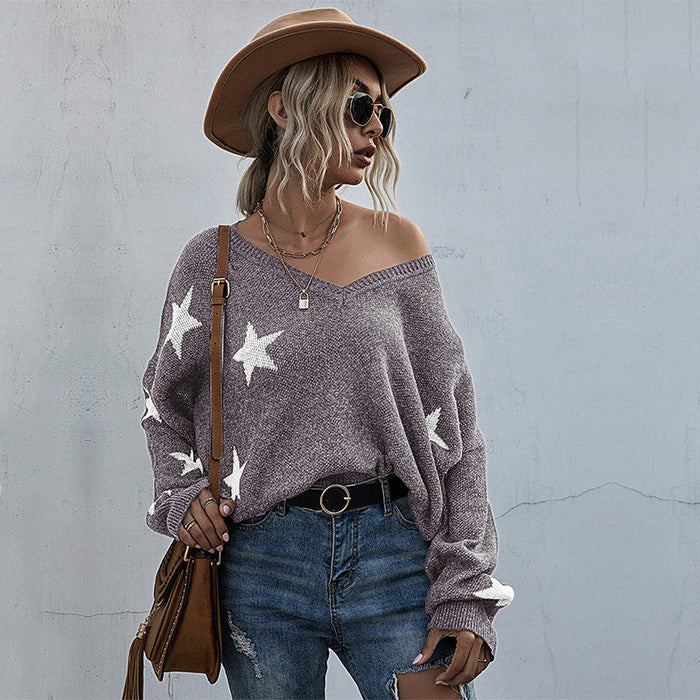 Women Clothing Pattern V neck Tassel Women Knitted Sweater Autumn Winter