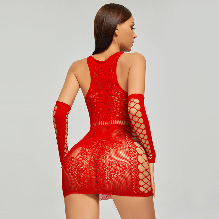 Sexy Temptation Butterfly Sheath Dress Half Sleeve Suit Short Skirt