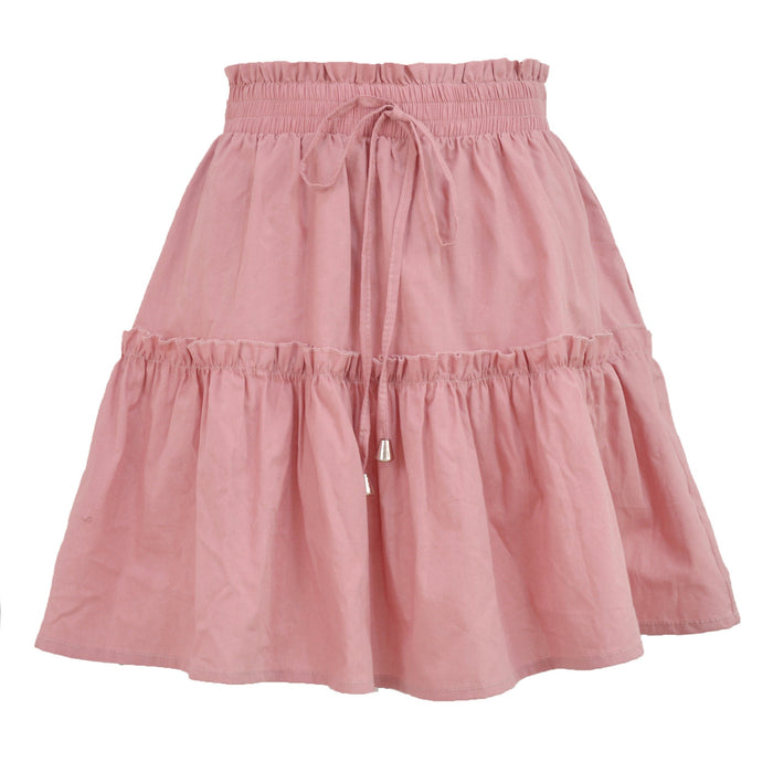 Short Skirt High Waist Elastic Solid Skirt