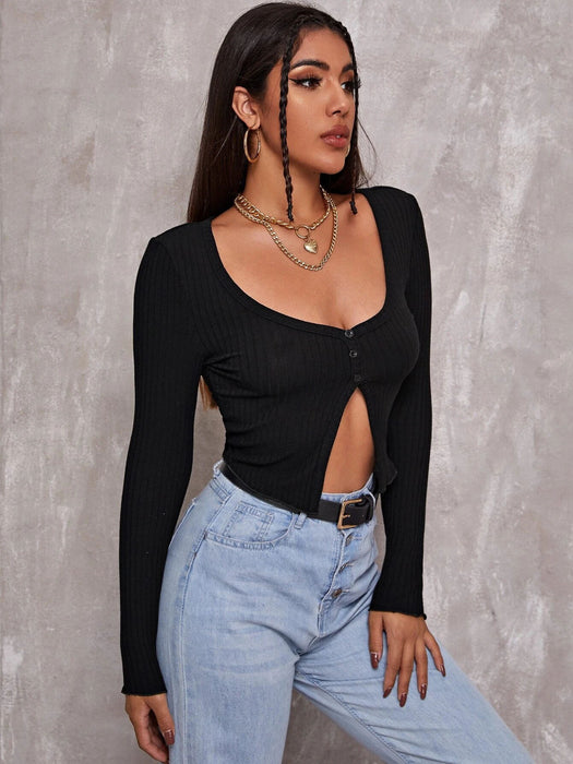 Summer Short Sleeve cropped Top Sexy Lacing Knitted T- sweater