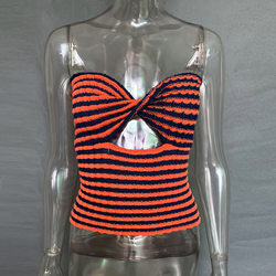 Vacation Sexy Stripes Sweaters Tube Top Vest Top Women