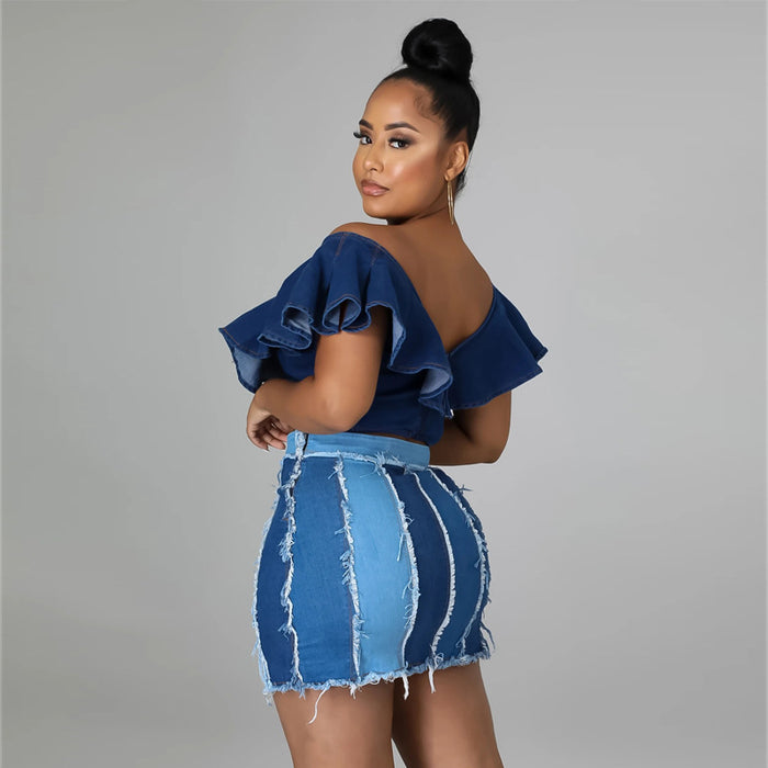 Sexy Stretch High Waist Hip Skirt Denim Skirt