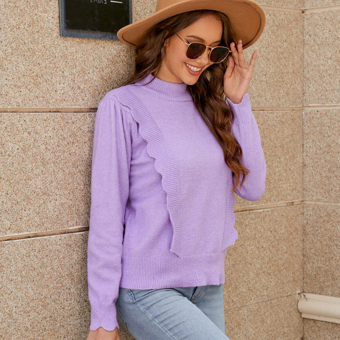 Casual Round Neck Sweater Women Pullover Autumn Winter Loose Fitting Long Sleeve Sweater Bottoming Shirt Top