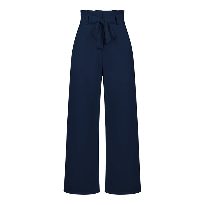 Fashion Workwear Women Dress Work Pant Casual All Matching Wide Leg Trousers Belt Commuting Pants Summer