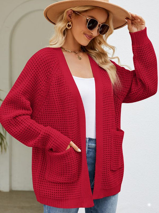 Knitted Sweater Coat Women Autumn Winter Retro Design Mid Length Knitted Sweater Cardigan