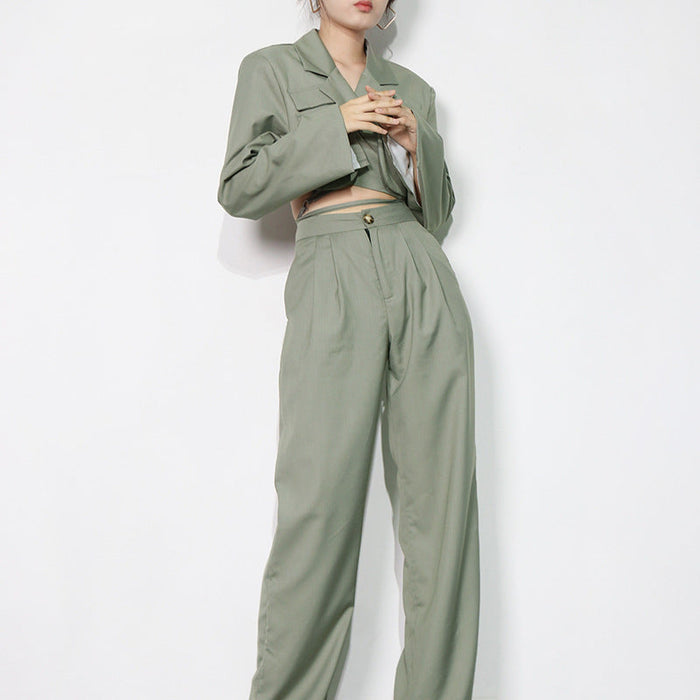 Summer Office Straight Wide Leg Pants Summer Thin High Waist Loose Casual Pants