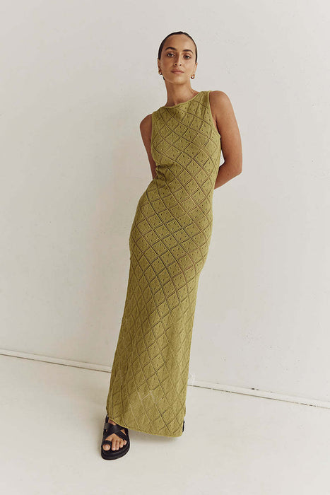 Hollow Out Cutout Mesh Beach Vacation Sexy Dress Knitted Slit Dress Summer