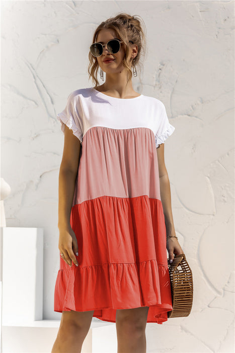 Spring Summer Loose Multicolor Dress