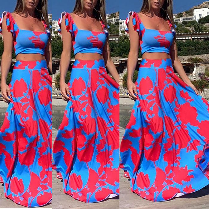 Release Women Printing off-Shoulder Maxi Dress