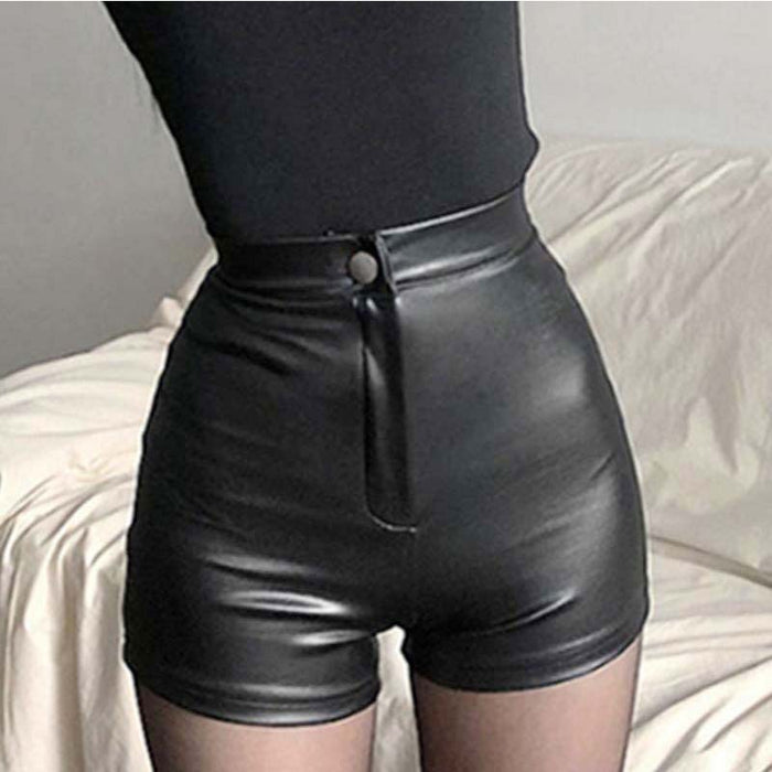 New High-End Women Clothing Sexy Leather Pants Black Tight Casual Pants