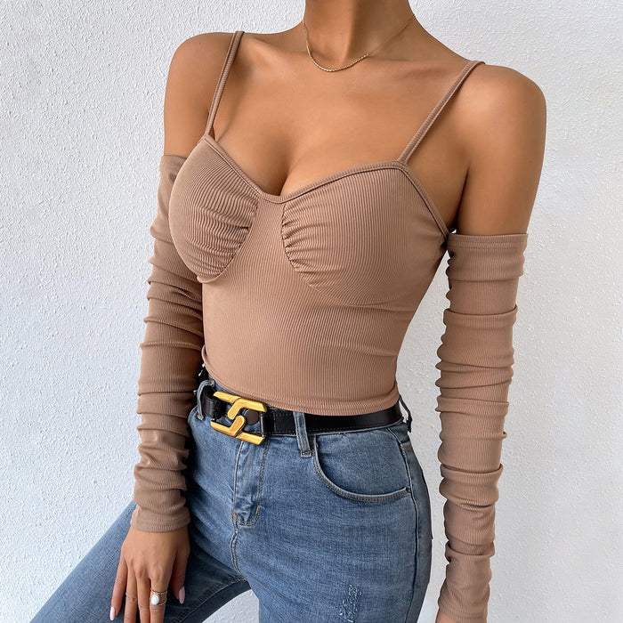 Women Clothing Summer Sexy Bra Backless off-the-Shoulder Strap Vest Inner Match Women Outerwear Top