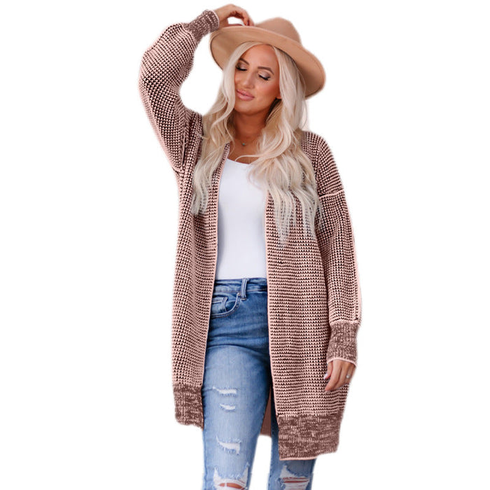 Autumn Winter Women Clothing Mid Length Knitted Smocking Women Sweater Cardigan