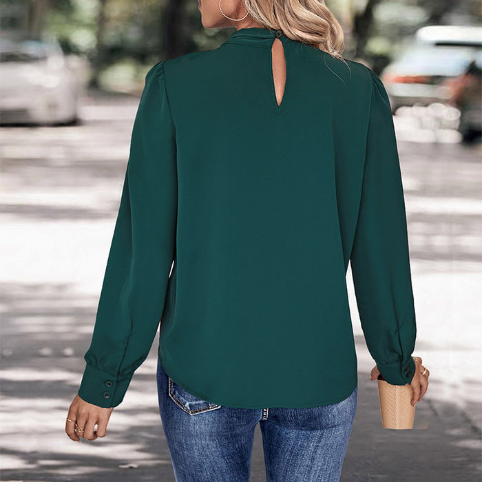 Autumn Women Wear Solid Color Pullover Long Sleeve Shirt