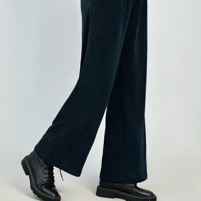 Autumn Winter Women Clothing Corduroy Wide Leg Pants Women High Waist Casual Straight Leg Office