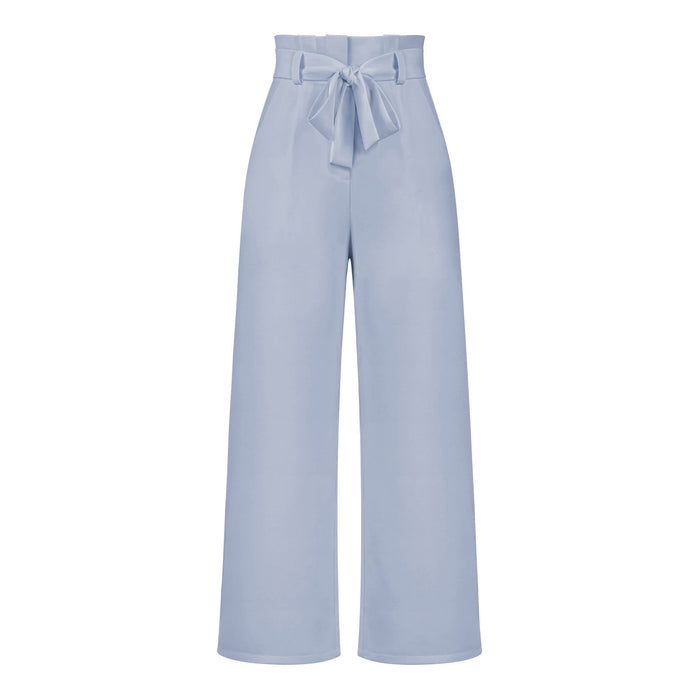 Fashion Workwear Women Dress Work Pant Casual All Matching Wide Leg Trousers Belt Commuting Pants Summer