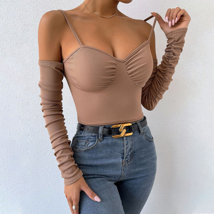 Women Clothing Summer Sexy Bra Backless off-the-Shoulder Strap Vest Inner Match Women Outerwear Top