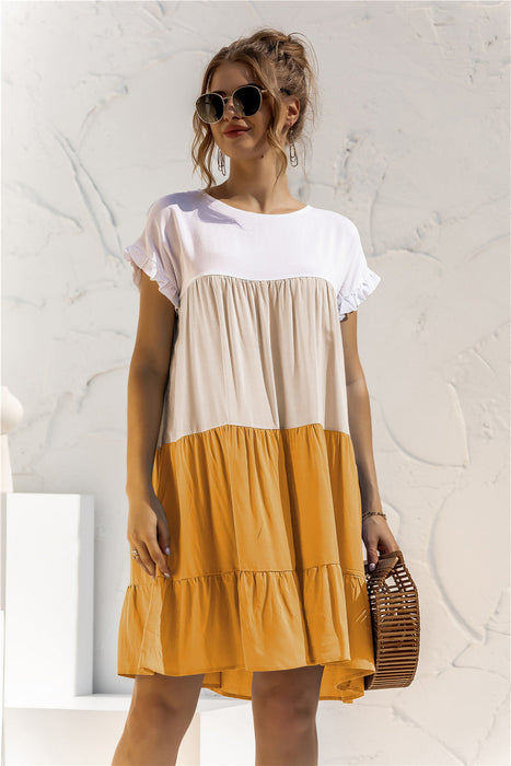 Spring Summer Loose Multicolor Dress