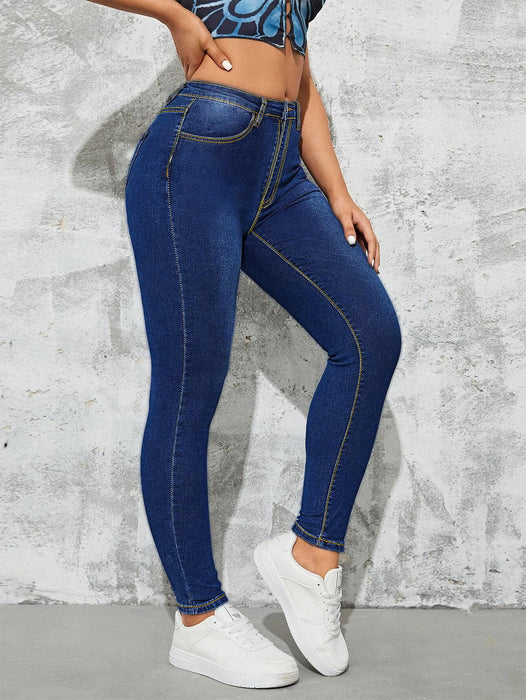 Women Clothing Slim Fit Women Jeans High Waist Slim Fit Pencil Trousers