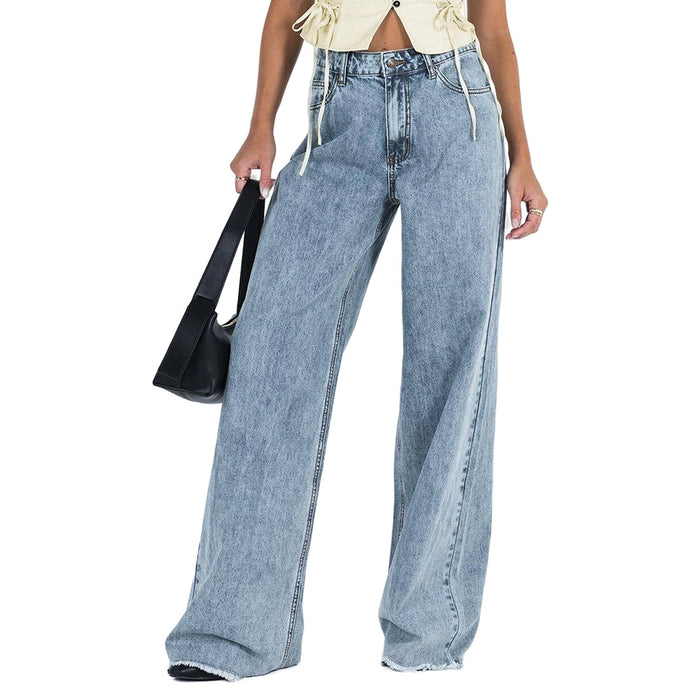 Denim Women Wear Supply Loose Casual Design Wide Leg Pants Denim Trousers for Women Jeans