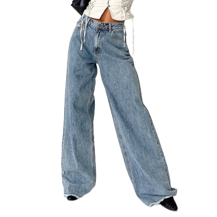 Denim Women Wear Supply Loose Casual Design Wide Leg Pants Denim Trousers for Women Jeans