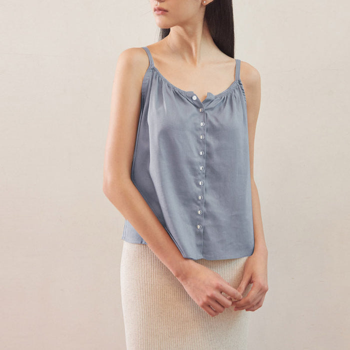 Design Vest Camisole Spring Summer Niche Imitation Tencel Sleeveless Short Inner Wear Blouse Women Clothing