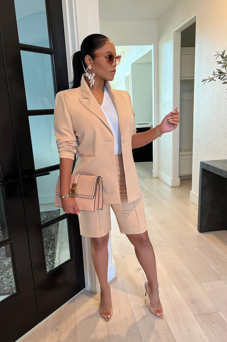 Women Clothing Blazer Shorts Two Piece Suit Spring Summer Casual Suit