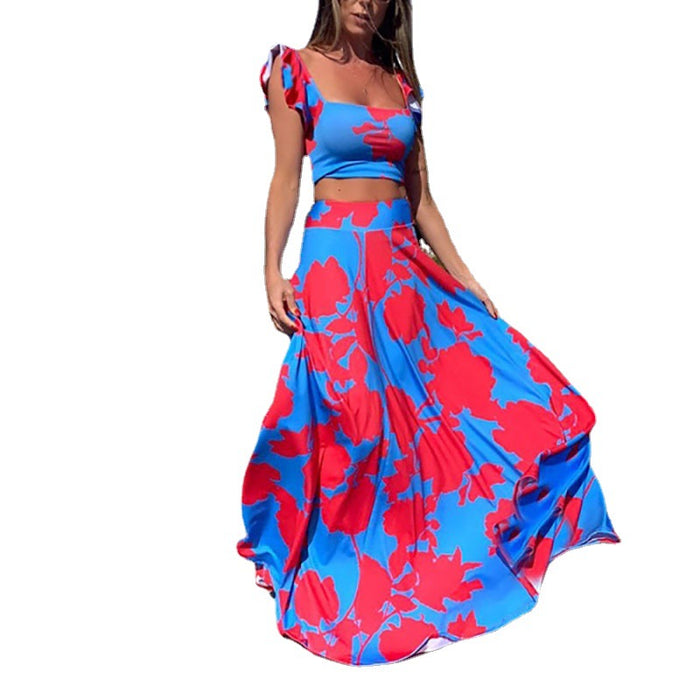 Release Women Printing off-Shoulder Maxi Dress