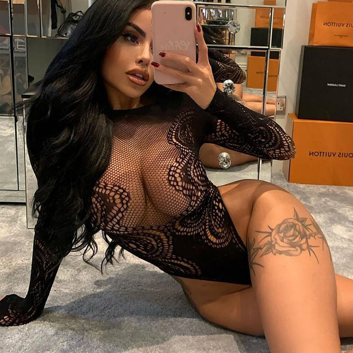 Transparent Hollow Out Cutout Passion Free Sexy Lingerie Women Sexy Uniform Temptation