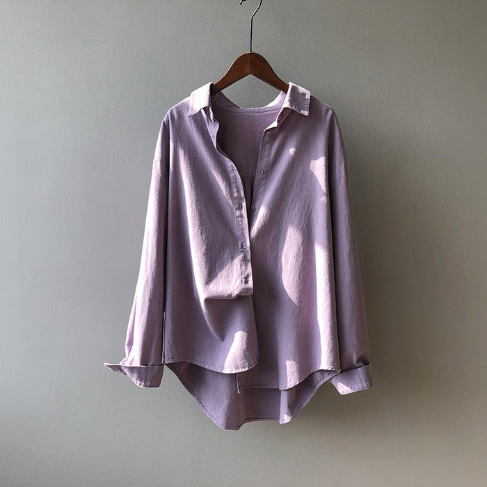 Simple Graceful Shirt Women Spring Loose Casual Shirt