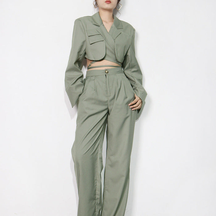 Summer Office Straight Wide Leg Pants Summer Thin High Waist Loose Casual Pants