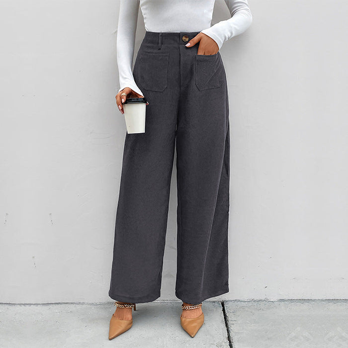 Autumn Women Clothing Corduroy Casual Pants