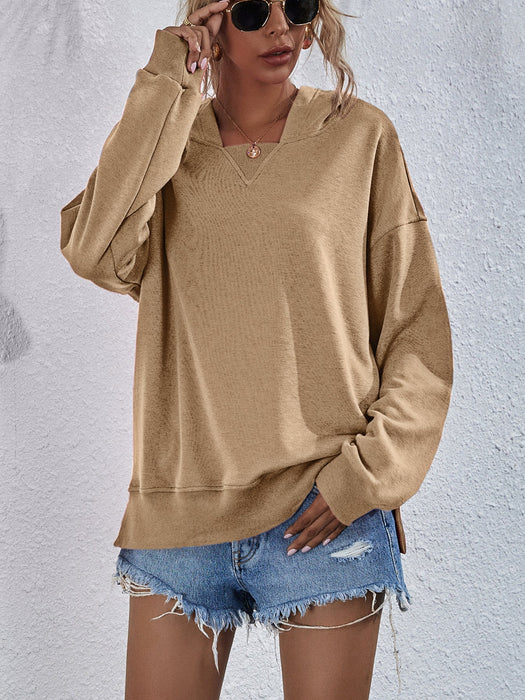 Women Clothing Autumn Winter Brushed Hoody Women Hooded Casual Loose Top