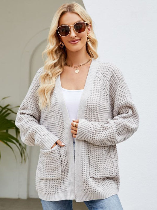 Knitted Sweater Coat Women Autumn Winter Retro Design Mid Length Knitted Sweater Cardigan