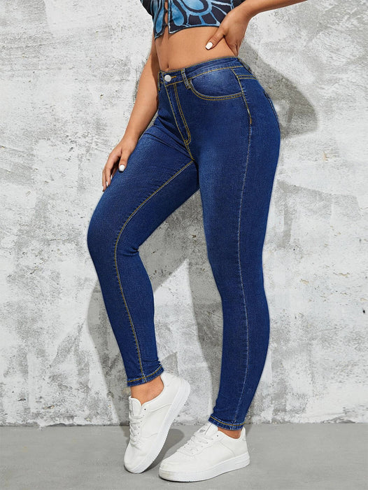 Women Clothing Slim Fit Women Jeans High Waist Slim Fit Pencil Trousers