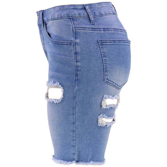 Spring Ripped High Waist Women Washed Jeans Denim Women Wear