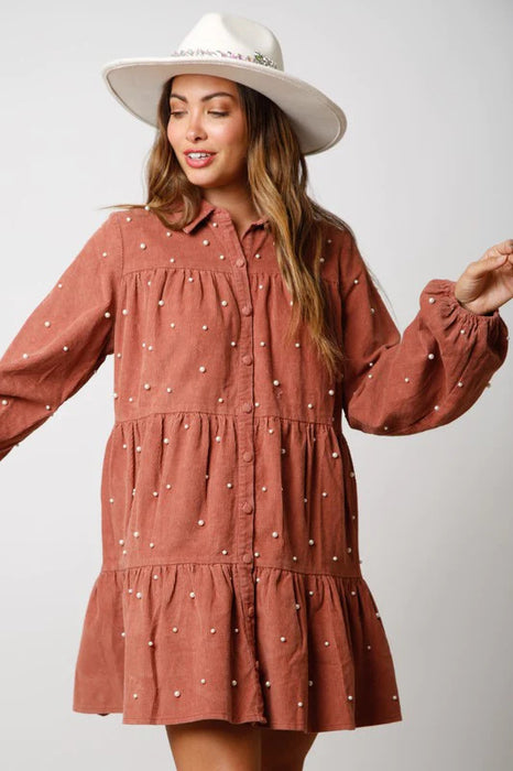 Autumn Winter Elegant Shirt Dress Long Sleeve All Matching Women