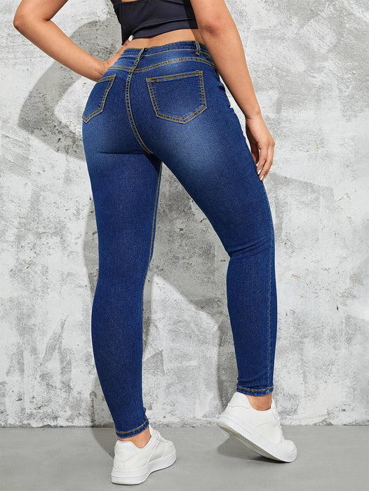 Women Clothing Slim Fit Women Jeans High Waist Slim Fit Pencil Trousers