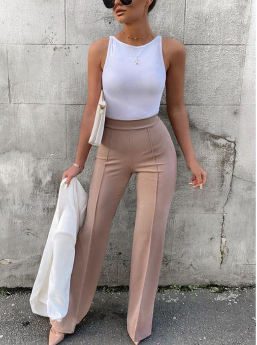 Casual Pants Autumn Office Bootcut Pants All Matching Fashionable Wide Leg Pants Women