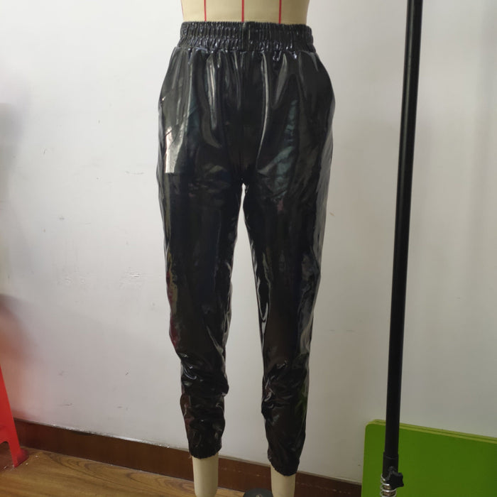 Leather Women Pants Casual Sports Faux Leather Trousers