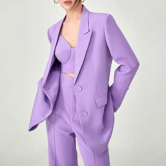 High Quality Casual Office Internet Celebrity Business Women  Blazer Suit  Set Three Piece Suit